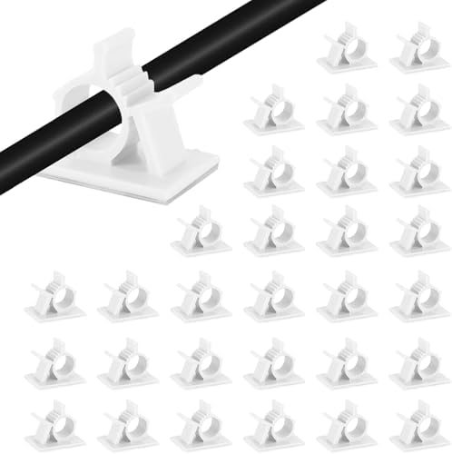Viaky 30Pcs Self-Adhesive Cable Clips White,Adjustable Cable Organizer Clip by Oneclickforallyourneeds%EF%BC%81