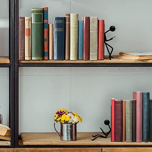 Ottimo Heavy Duty Metal Unique Office Desk Bookends for use as Bookshelf Decor, Home, Office or Kitchen Shelves. Unique, Cute and Decorative Book Stopper to Hold Books, Great Gift Idea (Black) - Image 4
