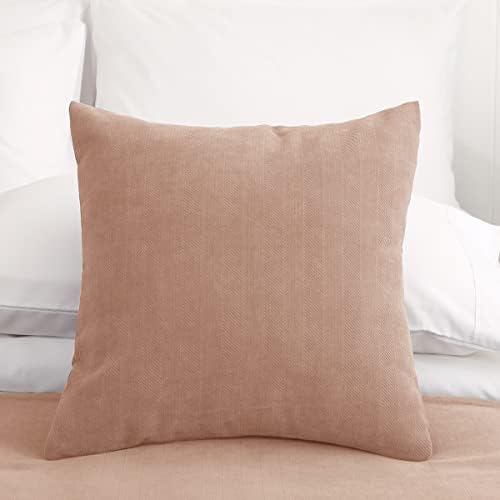 AMBERIS 2 Pillowcases (45×45cm)(Without Insert) Beige, Modern Style 2 Pillowcases (Without Insert) for Home Hotel Decorations by AMBERIS