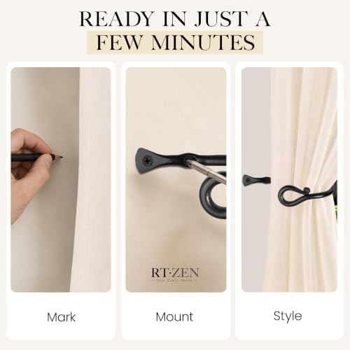 RTZEN Metal Curtain Tiebacks, Drapery Holders for Wall, 2 Pcs - Image 7
