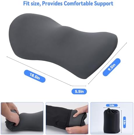 Lumbar Support Pillow for Office Chair and Car Seat, Lumbar Pillow with Adjustable Strap, Memory Foam Back Pillow for Lower Back Pain Relief, Back Support Pillow for Sitting, Driving, Traveling - Image 7