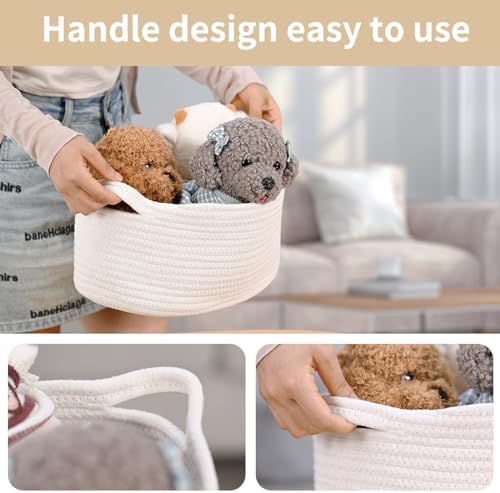Happyiren Medium Woven Cotton Rope Basket, Empty DIY Gift Basket for Burr - Image 2