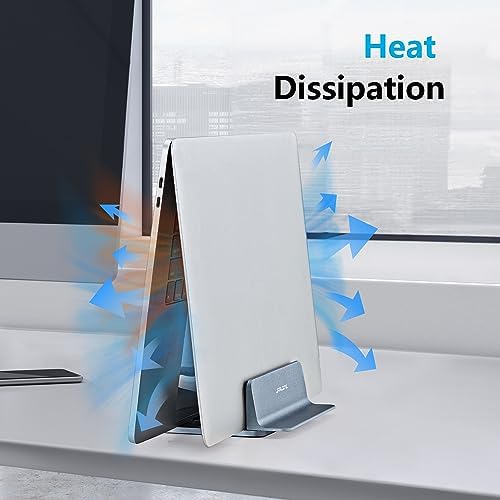 JARLINK Vertical Laptop Stand, Adjustable Aluminum Desktop Holder, Gray - Image 5