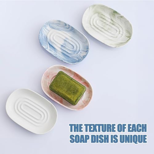 OTHIX Ceramic White Soap Dish for Shower & Bathroom Sink, Decorative Bar Soap Holder for Kitchen, Cute Soap Dishes Tray for Sponges, Jewelry (White) - Image 6