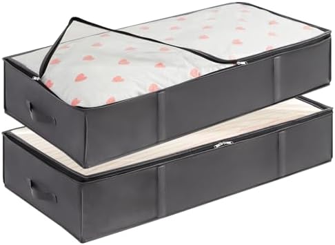 Lifewit 95L 2 Pack Under Bed Storage Container, Blanket Organizer, Gray by Lifewit