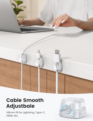 Lamicall 12 Pack Cord Organizer, [1s Lock] Spring Cable Holder Clips - Image 6