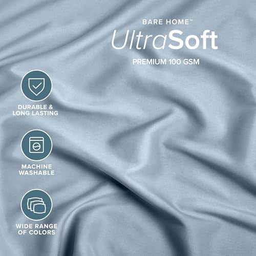 Bare Home Twin XL Fitted Sheet - 1800 Ultra-Soft (Twin XL, Dusty Blue) - Image 2
