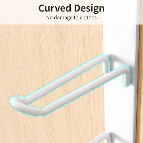 niffgaff 8 Hook Over The Door Hooks, Vertical Over The Door Towel Hook, Over Door Hook, Over The Door Hanger, for Towel and Clothes Hangers, White, 2 Pack,12.28“,for 1.7'' Door - Image 3