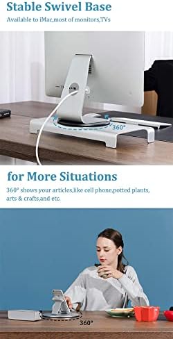 360° Rotation Monitor Swivel Base, Silver Aluminum Alloy Computer Screen Monitor Turntable Stand Flat Panel TV Rotating Swivel Base Mat for iMac,Laptop,Potted Plants,Arts & Crafts and More - Image 4