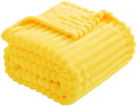 Bright Yellow Fleece Throw Blanket 108”×90” for Couch Sofa Livingroom - Image 4