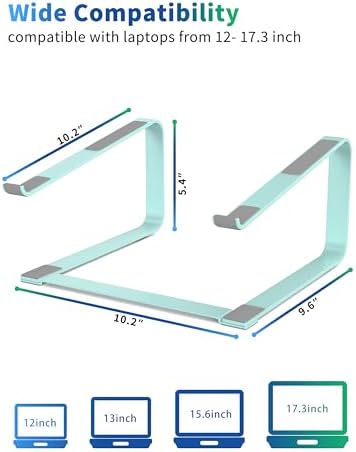 SOUNDANCE Laptop Stand for Desk, Metal Riser, Fits 12-17.3 Inch, Blue - Image 2
