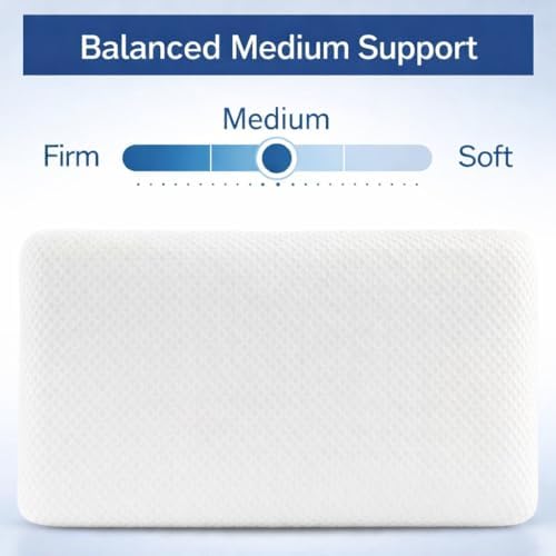 DLIGHT BD 3.2" Slim Stomach Sleeping Gel Memory Foam Pillow-Thin, Flat, Soft Yet Supportative for Belly, Back& Stomach Sleepers - Image 5