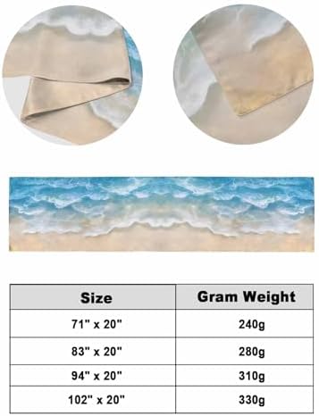 Natural Seaside Beach Scene Bed Runners for Bedroom Hotel,Decorative Bedding Scarf Ocean Wave Blue Water Ripple Bed End Blanket Bedding Runner Scarves for California King Size Beds,102x20in - Image 6