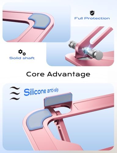 JCZT Adjustable Laptop Stand for Desk, Metal Foldable Laptop Riser, Pink - Image 7