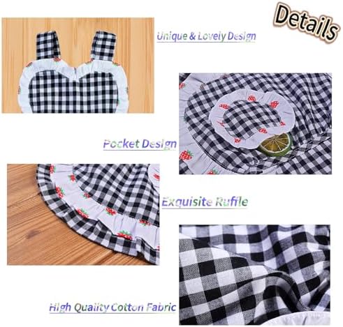 Love Potato Kids Aprons for Girls - Cute Gingham Apron with Pocket - Toddler Girl's Apron for Ages 1-3 Years - Image 4