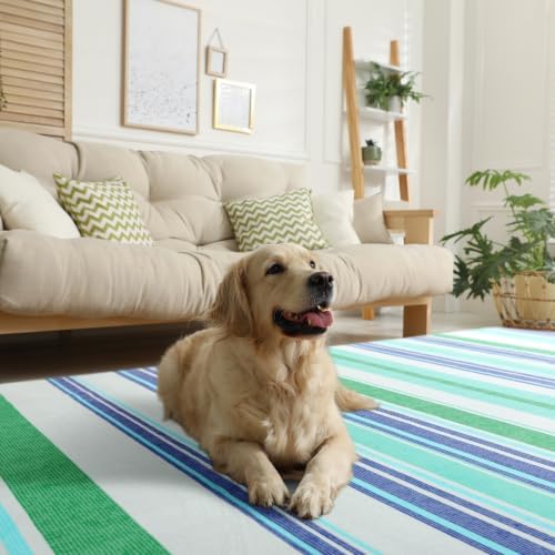 Area Rug 4x6 Blue Rug Washable Rugs Non Slip Low Pile Small Carpet for Entryway, Bedroom, Kitchen, Classroom, Kids Room, Office, Dorm, Dining Room - Image 5