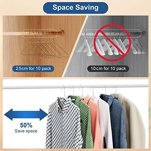 SPECILITE Metal Wire Clothes Hangers Bulk 100 Pack with Grooves, Silver - Image 5