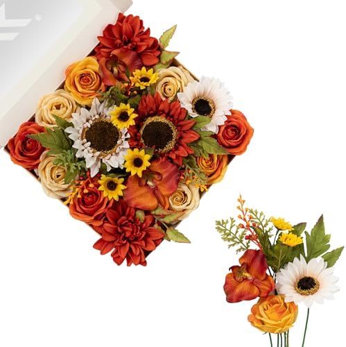 FANKO Fall Artificial Flowers DIY Bouquet Combo Faux Rose for Home Decor by FANKO