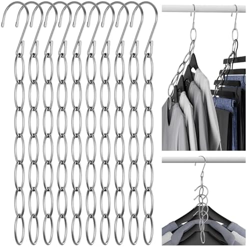 NiHome Space Saving Hangers 10-Pack, Metal Closet Organizer with Safety Cap by NiHome