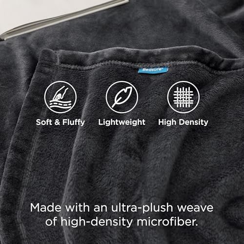 Bedsure GentleSoft Fleece Blanket California King Size Charcoal - Lightweight Plush Fuzzy Cozy Soft Bed Blankets, 102x96 inches - Image 4