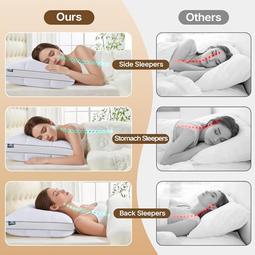 Luxury Adjustable Pillows King Size for Side Sleepers, Dual Layer Adjust Height Soft Firm Cooling Bed Pillow for Back, Stomach or Side Sleepers - Hotel Collection - Image 6