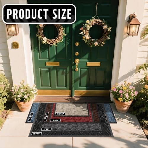 Yimobra Front Door Mat for Outside Entrance, Red, 29.5x17 - Image 2