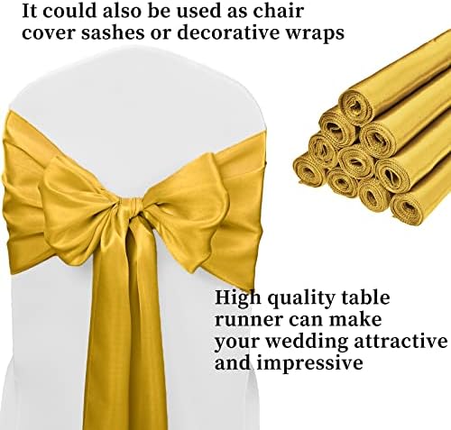 20-Pack Gold 12 x 108 inches Long Premium Satin Table Runner - Image 3