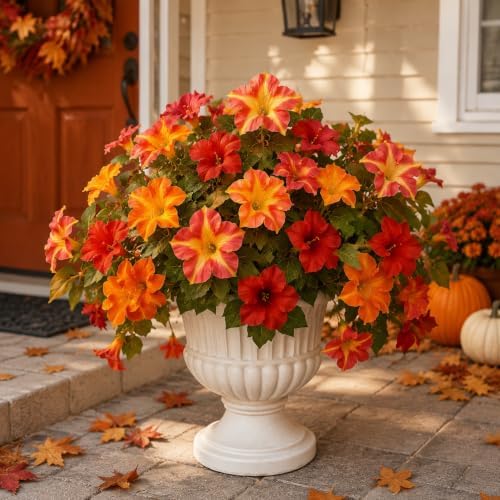 2Pcs Artificial Fall Fake Petunias Flowers Plants for Outdoor Decoration - Image 5