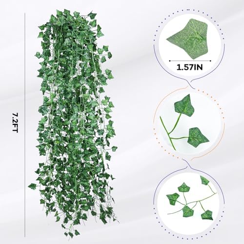 Alotiki Fake Vines, 36 Pack 252 Feet Artificial Ivy Garland Vines for Bedroom Decor, Hanging Vines for Party Wedding Christmas Decoration,Fake Leaves for Outdoor Patio Garden - Image 2