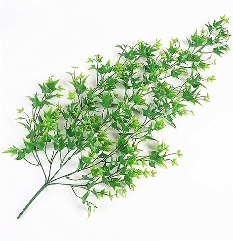 Artificial Hanging Vines, Fake Vine Plastic Plants Sweet Potato Leaves Ivy UV Resistant Greenery Décor Faux Flowers for Indoor Outdoor Garden Door Wall Wedding Party Table Decoration Green 4 Pack - Image 3