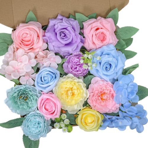 Pastel Rainbow Silk Artificial Flowers Bulk Boxed Set by Unknown