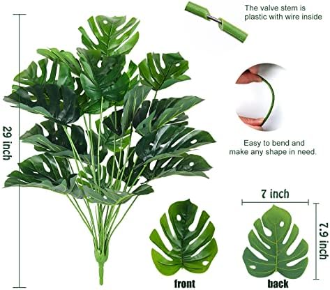 RECUTMS Artificial Large Palm Leaves Tree Plants 29in UV Resistant Greenery - Image 3