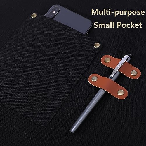 AFUN Aprons for Women Men with Large Pockets, 12-Ounce Cotton Canvas Cross Back Apron - Image 4