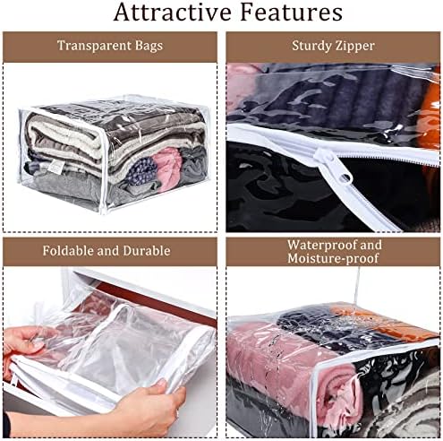 Shappy 6 Packs Clear Plastic Storage Bags with Zipper, 18 x 15 x 9 Inch - Image 4