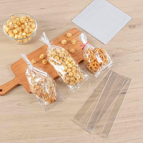 Restaurantware Gusset Bags 100 Pack Of 3.8" x 1.3" x 12" Heat Sealable Clear Plastic Treat Bags Food Safe Packages For Goodies, Cookies, Candies, Popcorns, Party Favors, Snacks And Baked Goods - Image 4