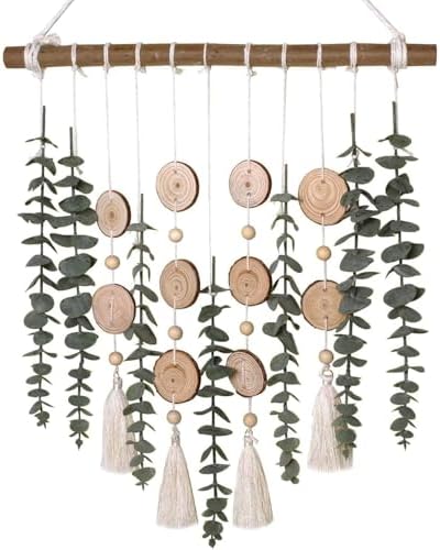 St. Patrick's Day Greenery Wall Hanging - Boho Artificial Eucalyptus & 16.5" Wooden Stick for Farmhouse Rustic Living Room Decor by Direkame