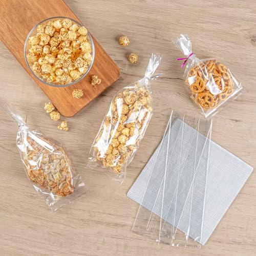 Restaurantware Gusset Bags 100 Pack Of 3.8" x 1.3" x 12" Heat Sealable Clear Plastic Treat Bags Food Safe Packages For Goodies, Cookies, Candies, Popcorns, Party Favors, Snacks And Baked Goods - Image 6