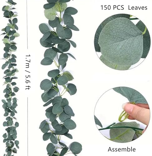 Artificial Eucalyptus Garland Faux Silk Leaf Décor Anniversary Engagement Party Wedding - Image 2