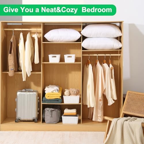 6 Pack Plastic Storage Baskets with Lid,White Stackable Bins - Image 5