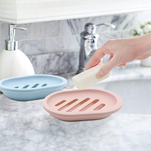 Topsky 2-Pack Soap Dish with Drain, Soap Holder & Saver, Easy Cleaning, Dry, Stop Mushy Soap (Blue) - Image 6