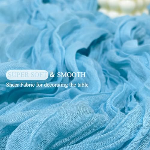 12Pack Baby Blue Cheesecloth Table Runner 20 x 120 inch Gauze Table Runner - Image 5