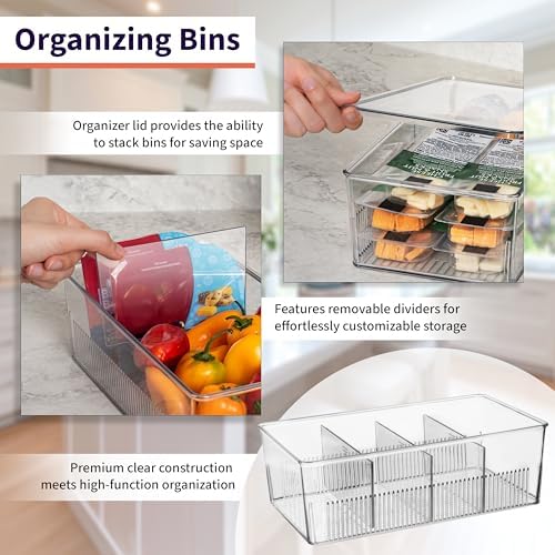 ClearSpace Pantry Organizer Storage Bin with Divider & Lid, 2 Pack - Image 3