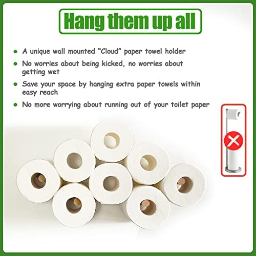 Cloud Paper Holder, Space-Saving Cute Decor 4-13 Rolls Toilet Paper Hold Wood Artistic Decoration for Toilet Kitchen Bathroom bar Restaurant Indoor Decor (Normal Rolls (4 Inch D)) - Image 3