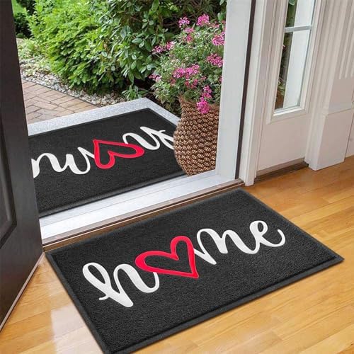 EARTHALL Door Mat 2-Pack Outside Inside Home Doormat 30"x17.5" Durable Floor Mat Non Slip Rug Ultra Absorb Mud Easy Clean Front Doormat for Garage, Entryway, Patio, High Traffic Areas, Black by EARTHALL