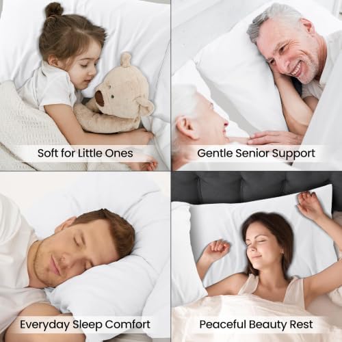 Pillow Covers Queen Size Set of 6, Soft and Comfy Pillow Cases, White - Image 6