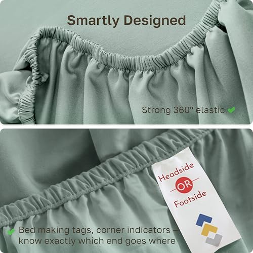 California Design Den Soft 100% Cotton Sateen Extra Long Twin Fitted Sheet - Image 5