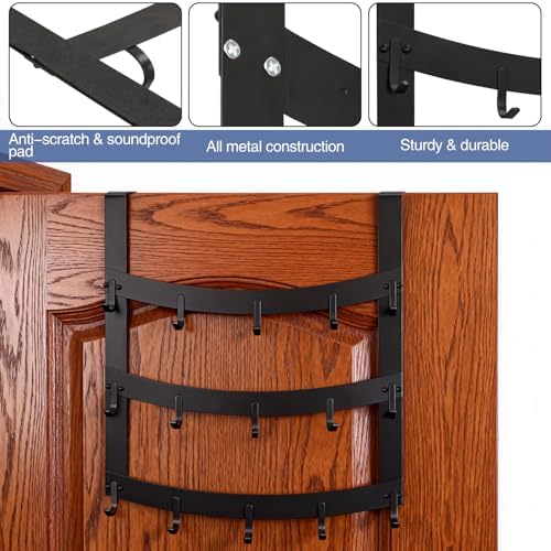 3-Tier Over The Door Hooks, Fits Doors Up to 1-3/4in Thick - Image 3