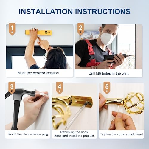 Handmade Metal Curtain Holdbacks 2pcs, Decoration Matt Black Curtain Tie Back Hooks for Wall, Heavy Duty Side Holders Tiebacks Accessories for Drapes Drapery Window - Image 5