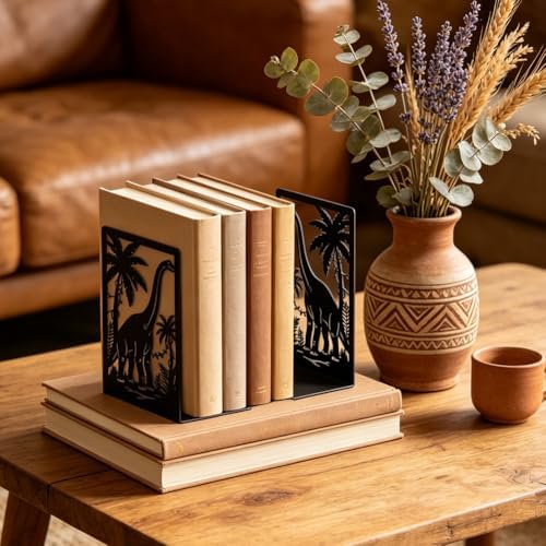 Peacoblue 5.3"x4.3"x7.9" Metal Bookends, Heavy Duty Book Ends for Shelves - Image 6