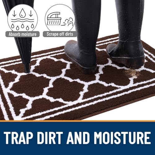 Buganda Indoor Door Mat, Dirt Resistant Doormat, 36x24, Dark Brown - Image 2